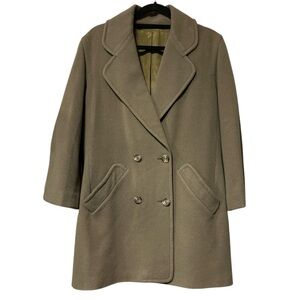 Blarney Olive Green Wool & Cashmere Car Coat Size S